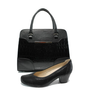 Черен комплект обувки и чанта - удобство и стил за пролетта и лятото N 100010093