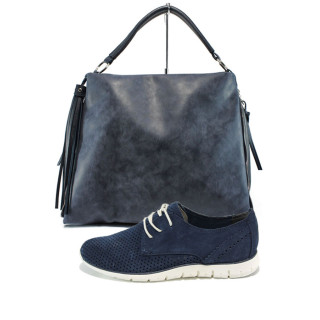 Тъмносин комплект обувки и чанта - удобство и стил за пролетта и лятото N 100010103