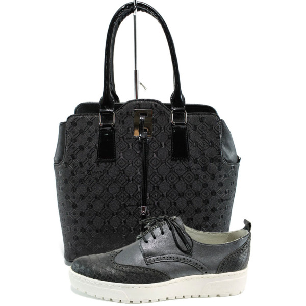 Черен комплект обувки и чанта - удобство и стил за пролетта и лятото N 100010107
