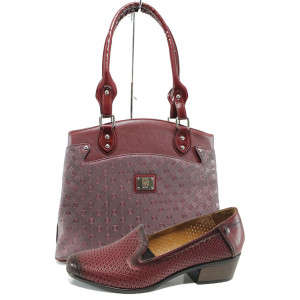 Винен комплект обувки и чанта - удобство и стил за пролетта и лятото N 100010121 Винен комплект обувки и чанта - удобство и стил за пролетта и лятото N 100010121