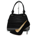Черен комплект обувки и чанта - елегантен стил за вашето ежедневие N 100010142