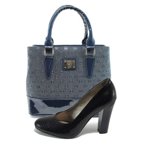 Син комплект обувки и чанта - удобство и стил за пролетта и лятото N 100010157