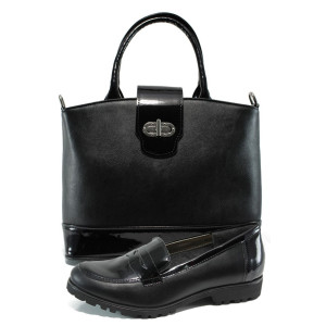 Черен комплект обувки и чанта - удобство и стил за пролетта и лятото N 100010161