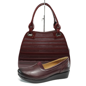 Винен комплект обувки и чанта - удобство и стил за пролетта и лятото N 100010162 Винен комплект обувки и чанта - удобство и стил за пролетта и лятото N 100010162