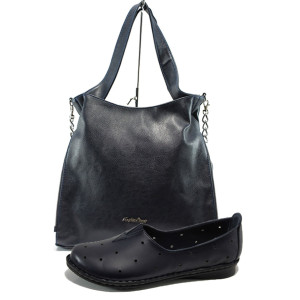 Син комплект обувки и чанта - удобство и стил за пролетта и лятото N 100010166