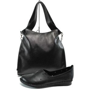 Черен комплект обувки и чанта - удобство и стил за пролетта и лятото N 100010167