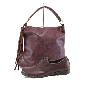 Винен комплект обувки и чанта - удобство и стил за пролетта и лятото N 100010149 Винен комплект обувки и чанта - удобство и стил за пролетта и лятото N 100010149