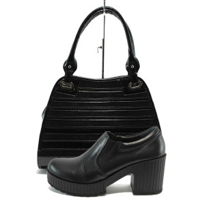 Черен комплект обувки и чанта - удобство и стил за пролетта и лятото N 100010175