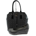 Черен комплект обувки и чанта - удобство и стил за пролетта и лятото N 100010180