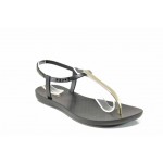 Черни дамски сандали, pvc материя - ежедневни обувки за пролетта и лятото N 100012576