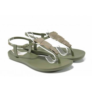 Зелени дамски сандали, pvc материя - ежедневни обувки за пролетта и лятото N 100012577
