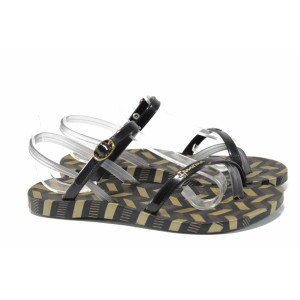 Черни анатомични дамски сандали, pvc материя - ежедневни обувки за пролетта и лятото N 100012583