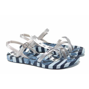 Сини анатомични дамски сандали, pvc материя - ежедневни обувки за пролетта и лятото N 100012585