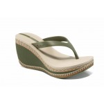 Бежови дамски чехли, pvc материя - ежедневни обувки за пролетта и лятото N 100012616