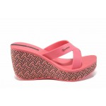 Розови дамски чехли, pvc материя - ежедневни обувки за пролетта и лятото N 100012617