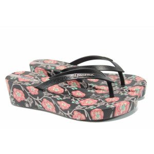 Черни анатомични дамски чехли, pvc материя - ежедневни обувки за пролетта и лятото N 100012613