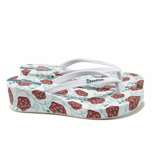 Бели анатомични дамски чехли, pvc материя - ежедневни обувки за пролетта и лятото N 100012614