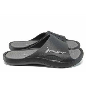 Черни анатомични мъжки чехли с мемори пяна, pvc материя - ежедневни обувки за пролетта и лятото N 100012598