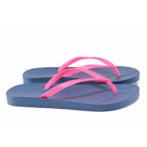 Сини анатомични дамски чехли, pvc материя - ежедневни обувки за пролетта и лятото N 100012609