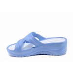 Сини дамски чехли, pvc материя - ежедневни обувки за пролетта и лятото N 100012709