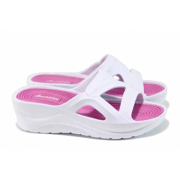 Бели дамски чехли, pvc материя - ежедневни обувки за пролетта и лятото N 100012710