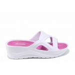 Бели дамски чехли, pvc материя - ежедневни обувки за пролетта и лятото N 100012710