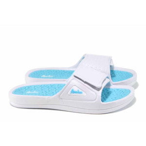 Бели дамски чехли, pvc материя - ежедневни обувки за пролетта и лятото N 100012708