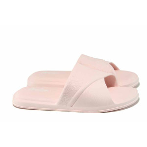 Розови дамски чехли, pvc материя - ежедневни обувки за пролетта и лятото N 100012706