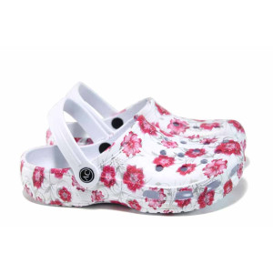 Бели джапанки, pvc материя - ежедневни обувки за пролетта и лятото N 100012703