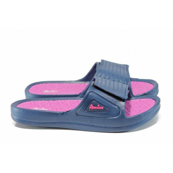 Сини дамски чехли, pvc материя - ежедневни обувки за пролетта и лятото N 100012707