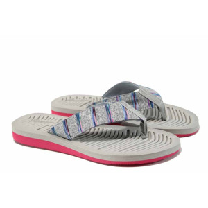 Сиви дамски чехли, pvc материя - ежедневни обувки за пролетта и лятото N 100012733