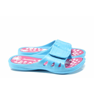 Сини дамски чехли, pvc материя - ежедневни обувки за пролетта и лятото N 100012737