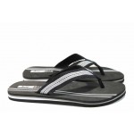 Черни мъжки чехли, pvc материя - ежедневни обувки за пролетта и лятото N 100012728