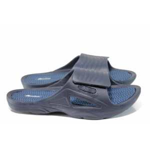 Сини мъжки чехли, pvc материя - ежедневни обувки за пролетта и лятото N 100012723