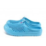 Сини дамски чехли, pvc материя - ежедневни обувки за пролетта и лятото N 100012739