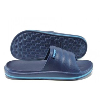 Сини джапанки, pvc материя - ежедневни обувки за пролетта и лятото N 100012862