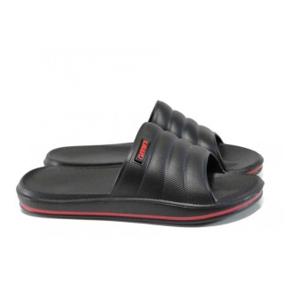 Черни джапанки, pvc материя - ежедневни обувки за пролетта и лятото N 100012864