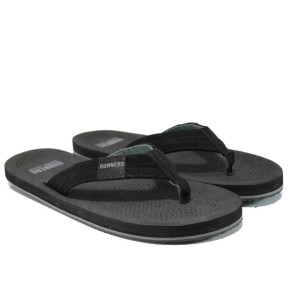 Черни джапанки, pvc материя и текстилна материя - ежедневни обувки за пролетта и лятото N 100012858