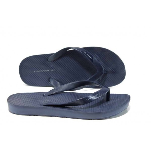 Сини джапанки, pvc материя - ежедневни обувки за пролетта и лятото N 100012876