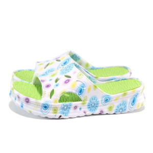 Зелени джапанки, pvc материя - ежедневни обувки за пролетта и лятото N 100012869