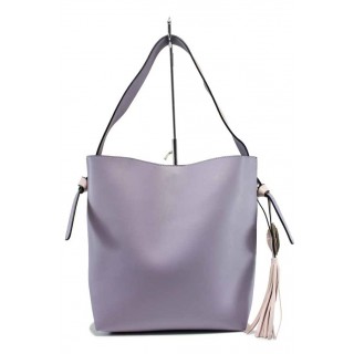 Розова дамска чанта, здрава еко-кожа - удобство и стил за вашето ежедневие N 100012294