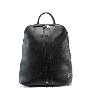 Черна раница, здрава еко-кожа - удобство и стил за вашето ежедневие N 100012312