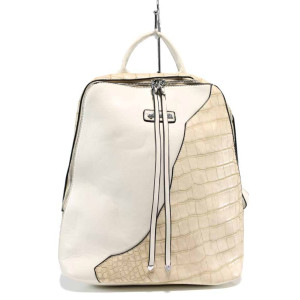 Бежова раница, здрава еко-кожа - удобство и стил за вашето ежедневие N 100012313