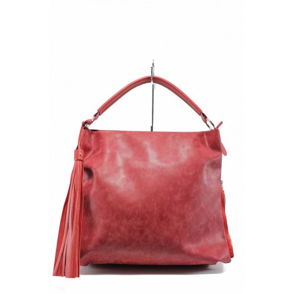 Червена дамска чанта, здрава еко-кожа - удобство и стил за вашето ежедневие N 100012437