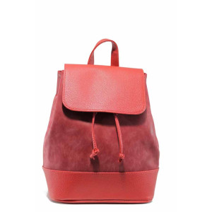 Червена раница, здрава еко-кожа - удобство и стил за вашето ежедневие N 100012431