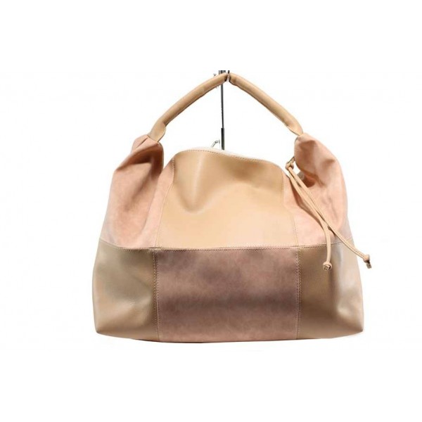 Розова дамска чанта, здрава еко-кожа - удобство и стил за вашето ежедневие N 100012689