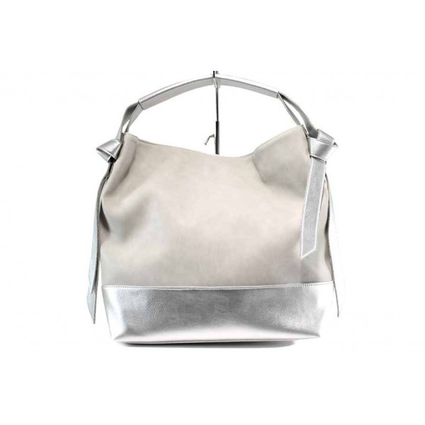 Сива дамска чанта, здрава еко-кожа - удобство и стил за вашето ежедневие N 100012686