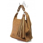 Кафява дамска чанта, здрава еко-кожа - удобство и стил за вашето ежедневие N 100013287