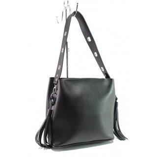 Черна дамска чанта, здрава еко-кожа - удобство и стил за вашето ежедневие N 100013356