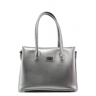 Сива дамска чанта, здрава еко-кожа - удобство и стил за вашето ежедневие N 100013432